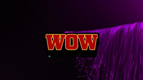 Vibrant WOW Text Over Flowing Pink Energy Lines