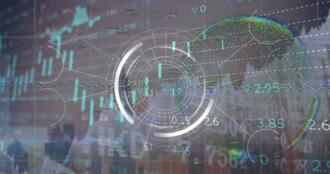 Futuristic Data Overlay on Cityscape with Digital HUD - Download Free Stock Images Pikwizard.com