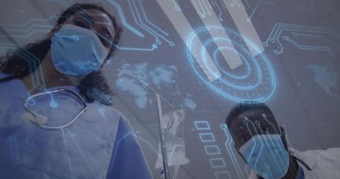 Medical professionals utilizing innovative healthcare technology