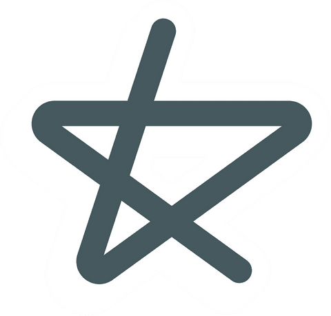 Modern geometric star icon transparent background