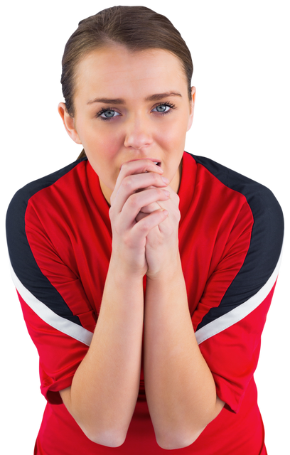 Nervous football fan in red sports jersey transparent background - Download Free Stock Videos Pikwizard.com