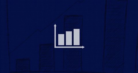 Digital Bar Graph on Textured Blue Background