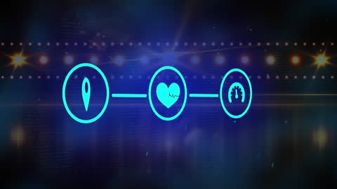 Digital Icons Illustrating Global Network Concept on Blue Background