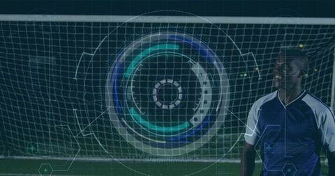 Advanced sports data visualization over soccer player on field