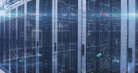 Data Servers with Digital Data Flow and Processing Holographic Interface - Download Free Stock Images Pikwizard.com