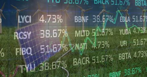 Green Energy Financial Growth with Solar Panel Graphics