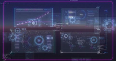 Dynamic Digital Interface with Data Processing Elements - Download Free Stock Images Pikwizard.com