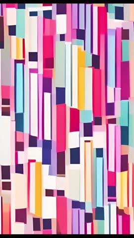 Vertical Looping Color Bars Animation Creating Vibrant Abstract Mosaic for Mobile Video