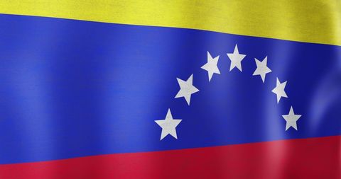 Waving Venezuelan Flag Displaying National Pride and Patriotism