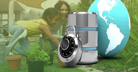 Family gardening with digital security and global awareness