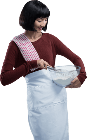 transparent smiling female chef mixing ingredients in glass bowl - Download Free Stock Videos Pikwizard.com