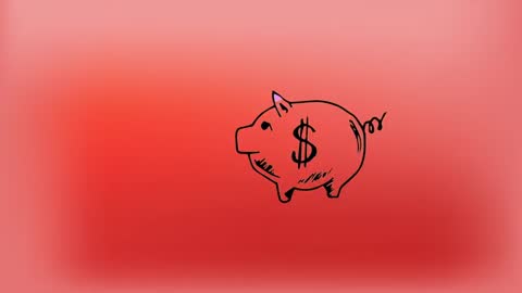 Piggy Bank Icon on Vibrant Red Background
