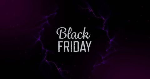 Black Friday Sale Abstract Design with Neon Lightning