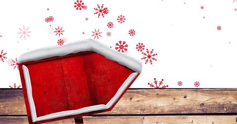 Christmas road sign with snowflakes background