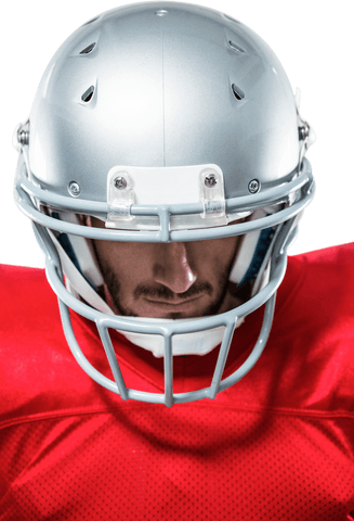 Focused American Football Player Wearing Transparent Levit Helmet - Download Free Stock Videos Pikwizard.com