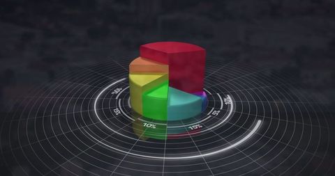 Colorful Pie Chart Data Visualization on Dark Digital Interface - Download Free Stock Images Pikwizard.com
