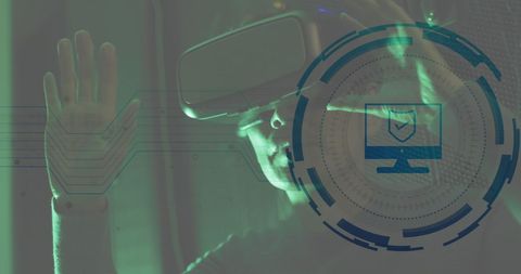 Data Processing Concept with VR in High-Tech Server Room - Download Free Stock Images Pikwizard.com