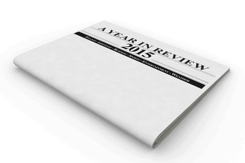 2015 Year in Review Newspaper on Transparent Background - Download Free Stock Videos Pikwizard.com