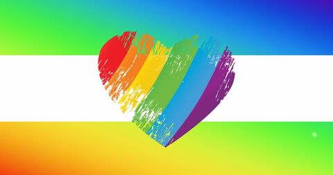 Rainbow heart symbolizing lgbtq pride and equality
