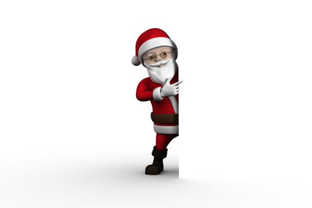 Transparent Cute Cartoon Santa Claus Peeking - Download Free Stock Videos Pikwizard.com