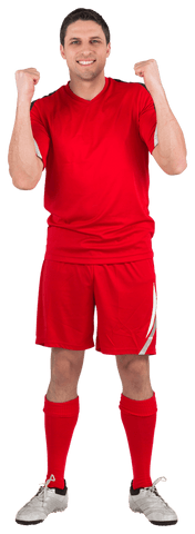 Energetic Football Player in Red Uniform Celebrating Victory Transparent - Download Free Stock Videos Pikwizard.com