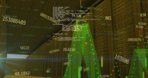 Dynamic Coding Over Data Server Room Concept - Download Free Stock Images Pikwizard.com