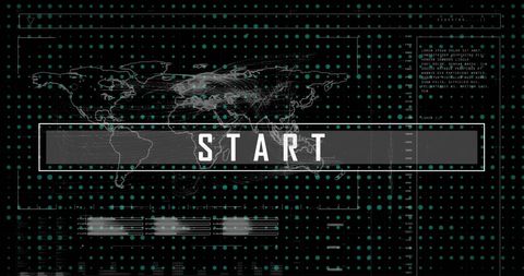 Digital Interface Displaying World Map and Start Text - Download Free Stock Images Pikwizard.com