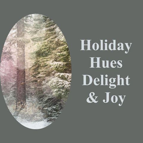 Winter wonderland holiday greetings with festive forest scene