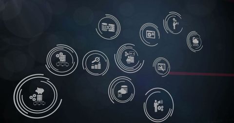 abstract circular elements with business and technology icons - Download Free Stock Images Pikwizard.com