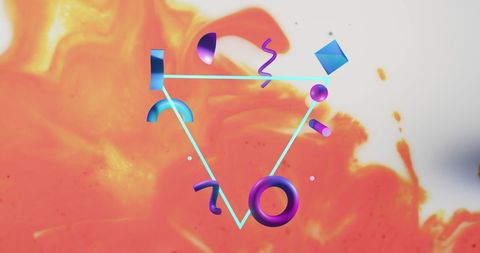 Dynamic Geometric Shapes on Vivid Abstract Background