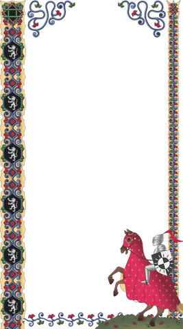 transparent medieval decorative frame with mounted knight and heraldic shields - Download Free Stock Videos Pikwizard.com