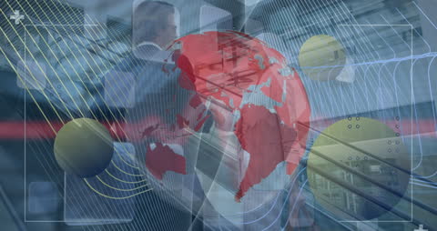 Global Business Interface with Abstract Shapes