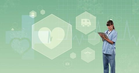 Medical Professional Reviewing Data with High-Tech Interface - Download Free Stock Images Pikwizard.com