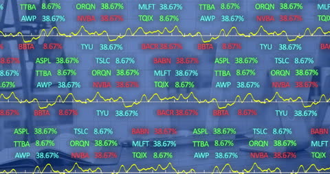 Financial Data Streaming on Digital Display Screen in Office Environment
