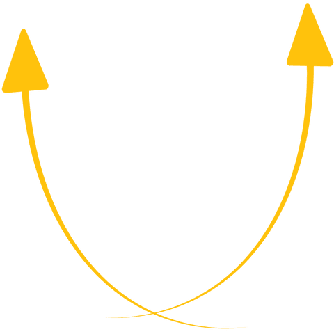 two yellow arrows crossing on transparent background - Download Free Stock Videos Pikwizard.com