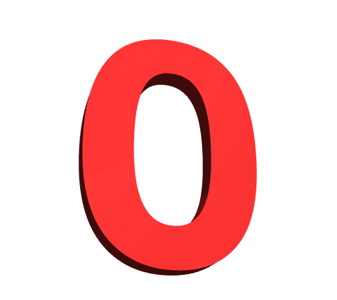 transparent red zero with bold drop shadow effect vector png - Download Free Stock Videos Pikwizard.com