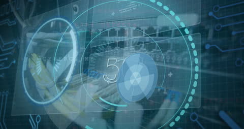 5G Data Network Computational Concept with Server Cables