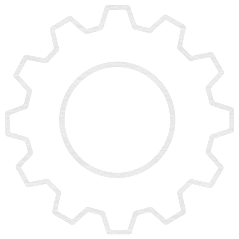 Transparent gear illustration on white background