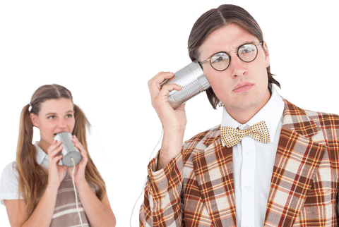 Geeky Concepts Communicated Through Tin Can Phones with Transparent Background - Download Free Stock Videos Pikwizard.com