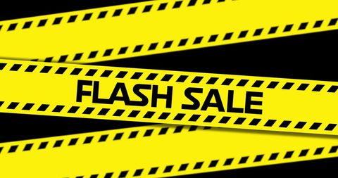 Flash sale alert on yellow ribbon underground style