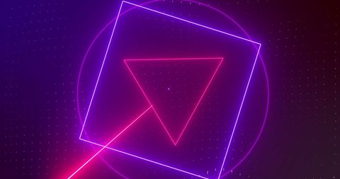 Abstract Neon Geometric Shapes on Dynamic Dark Background - Download Free Stock Images Pikwizard.com
