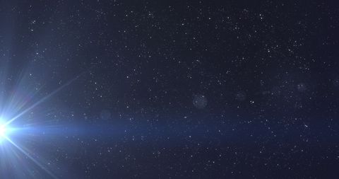 Blue Star Light with Twinkling Stars in Night Sky - Download Free Stock Images Pikwizard.com
