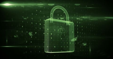 Futuristic Digital Padlock in High-Tech Cyber Environment - Download Free Stock Images Pikwizard.com