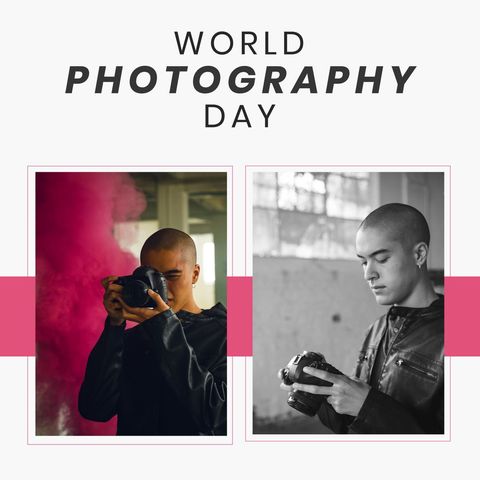 world photography day celebration with smoke effects - Download Free Stock Templates Pikwizard.com