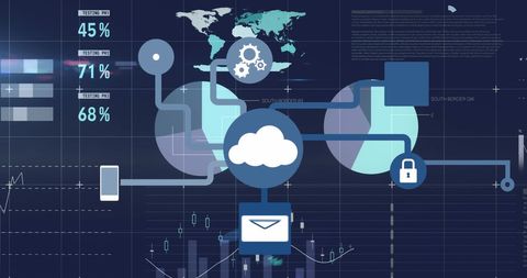 Digital Network System Connectivity with Business Data Visualization - Download Free Stock Images Pikwizard.com