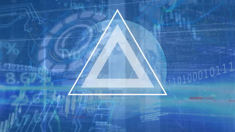 Digital Tech and Trading Hologram on Global Backdrop