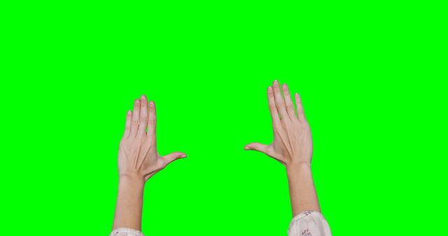 Female Hands Open Palms Facing Up Green Background - Download Free Stock Images Pikwizard.com