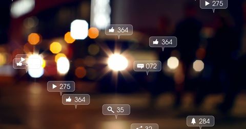 Digital Social Media Interaction in Urban Night Lights