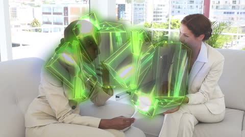 Futuristic Virtual Reality Interface in Modern Business Office