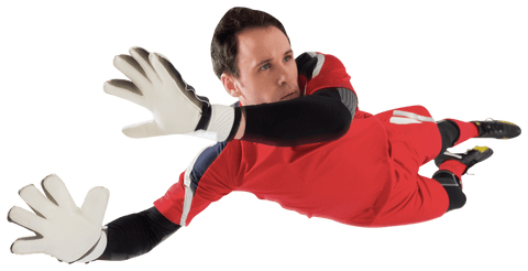 caucasian goalkeeper jumping to ball isolated transparent - Download Free Stock Videos Pikwizard.com